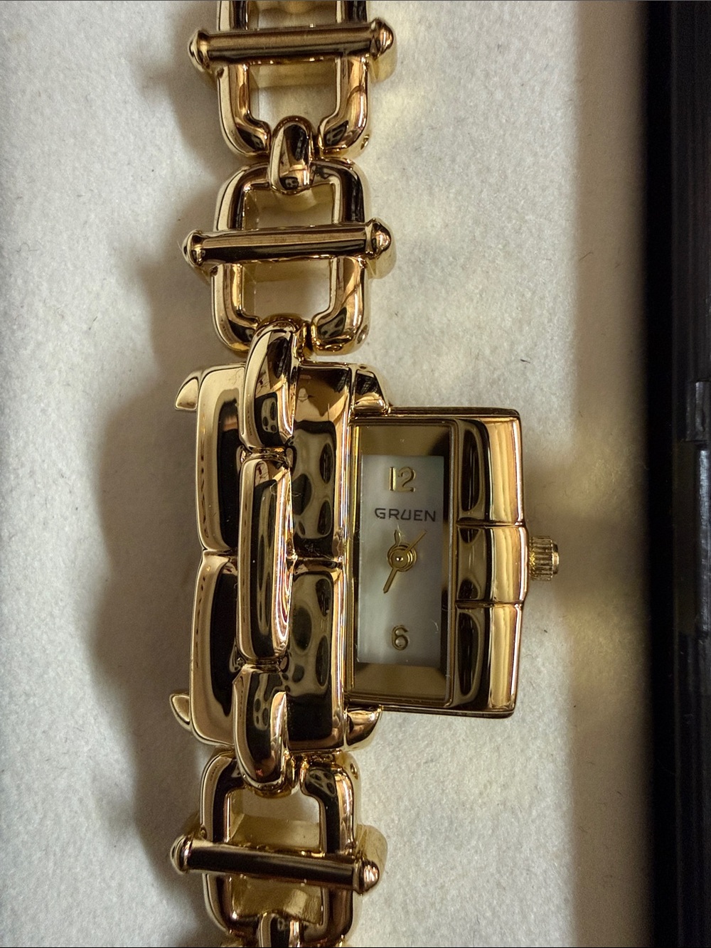 Vintage Gruen Women's Gold-Tone Link slider Bracelet Watch - Gold